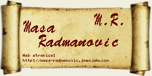 Maša Radmanović vizit kartica